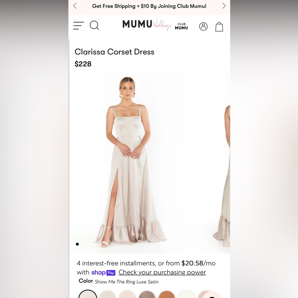 Worn once! Show Me Your Mumu Bridesmaid Dress